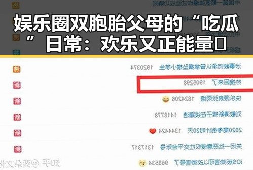 娱乐圈双胞胎父母的“吃瓜”日常：欢乐又正能量 💖